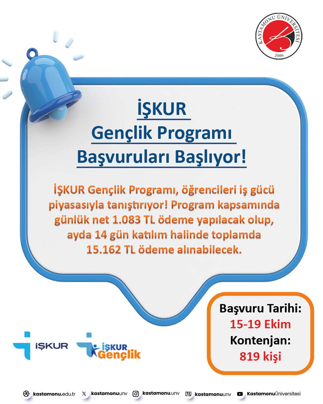 İŞKUR Gençlik Programı Başvuruları Başlıyor! 