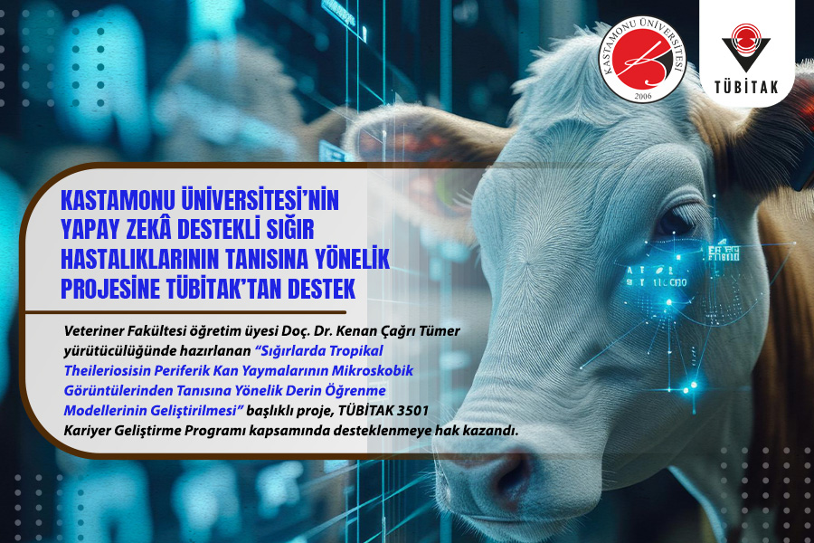 Kastamonu Üniversitesi’nin Yapay Zekâ Destekli Sığır Hastalıklarının Tanısına Yönelik Projesine TÜBİTAK’tan Destek