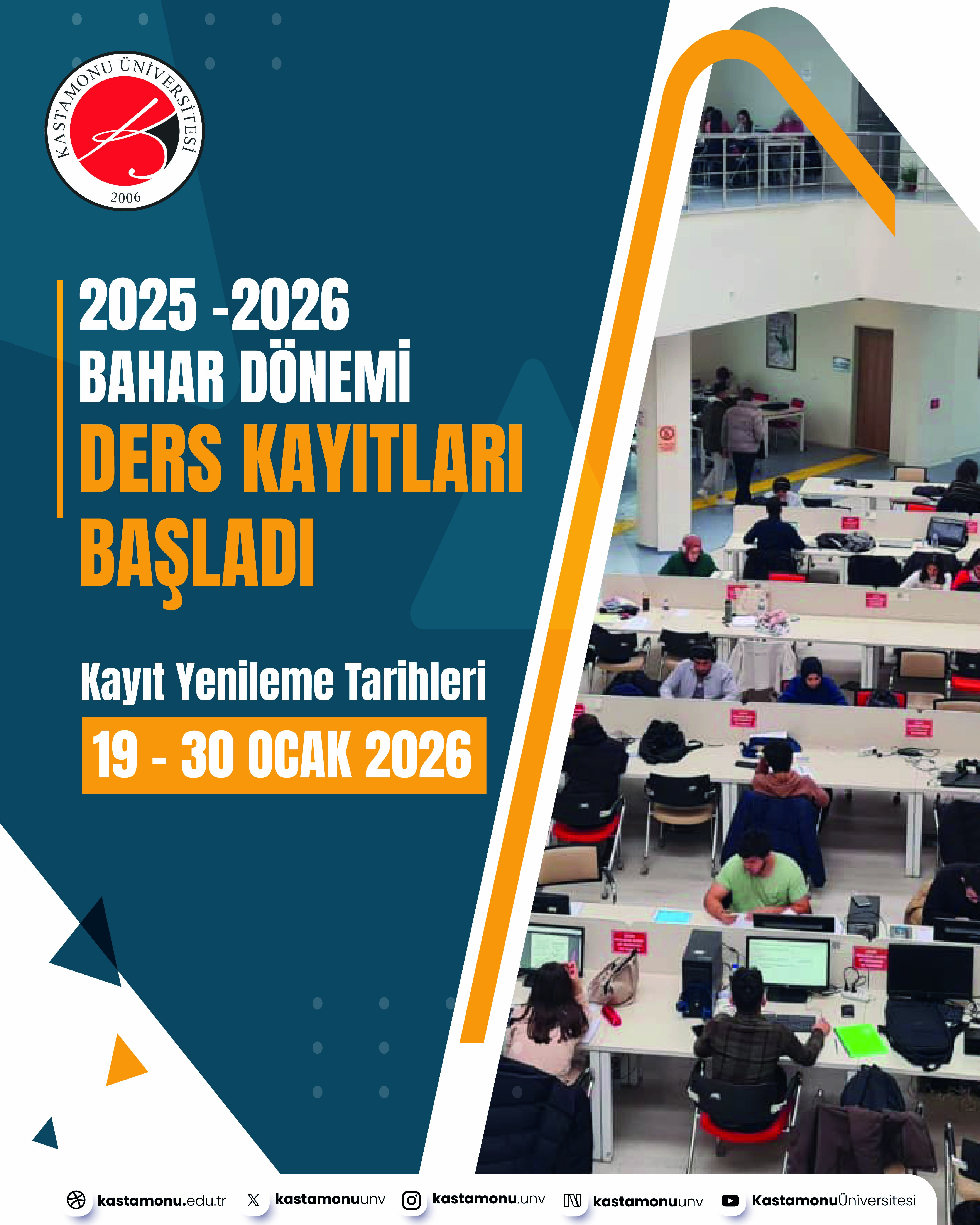 2025-2026 Bahar Dönemi Ders Kayıt Duyurusu