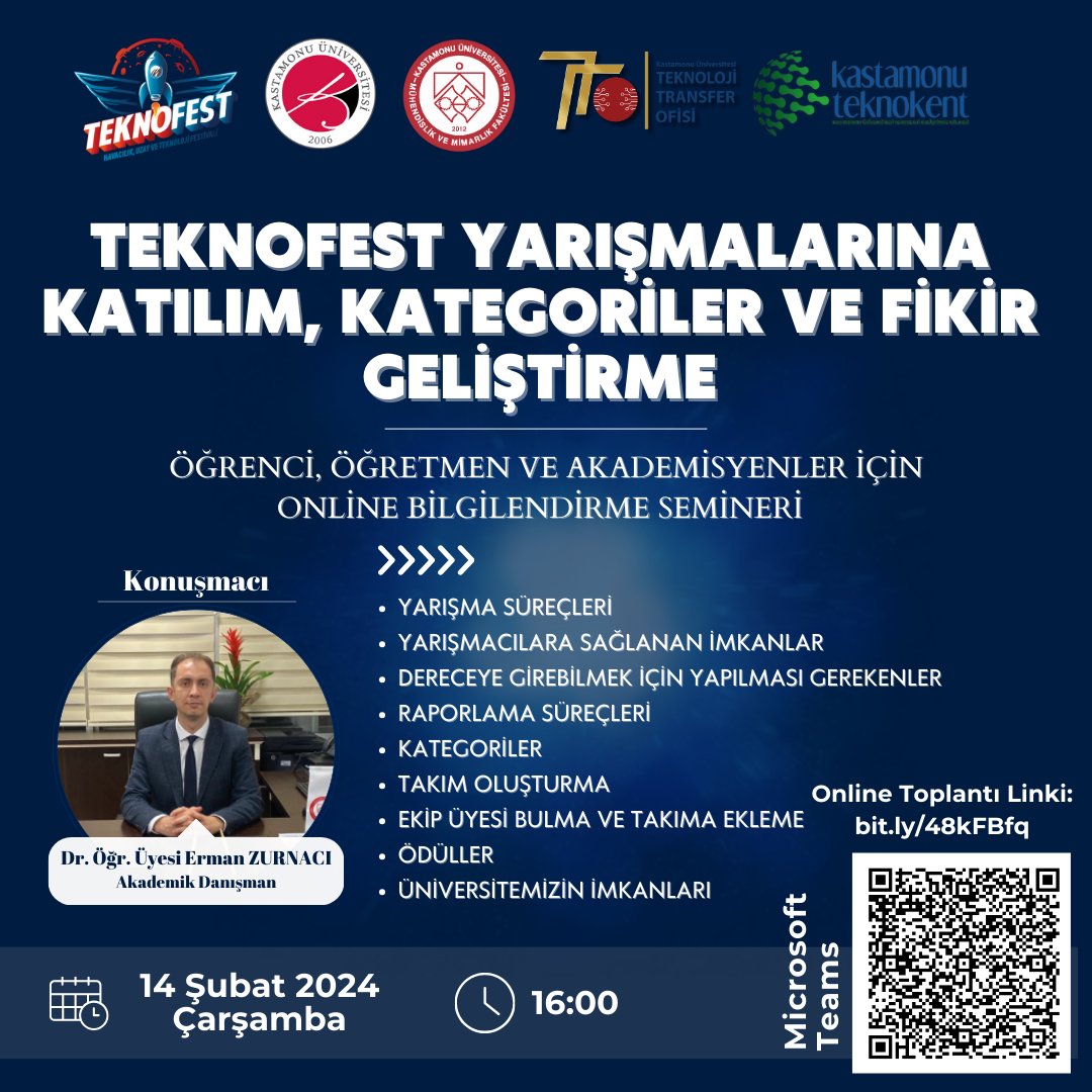 TEKNOFEST Yarışmalarına Hazırlık ve Fikir Geliştirme Semineri - Mühendislik ve Mimarlık Fakültesi